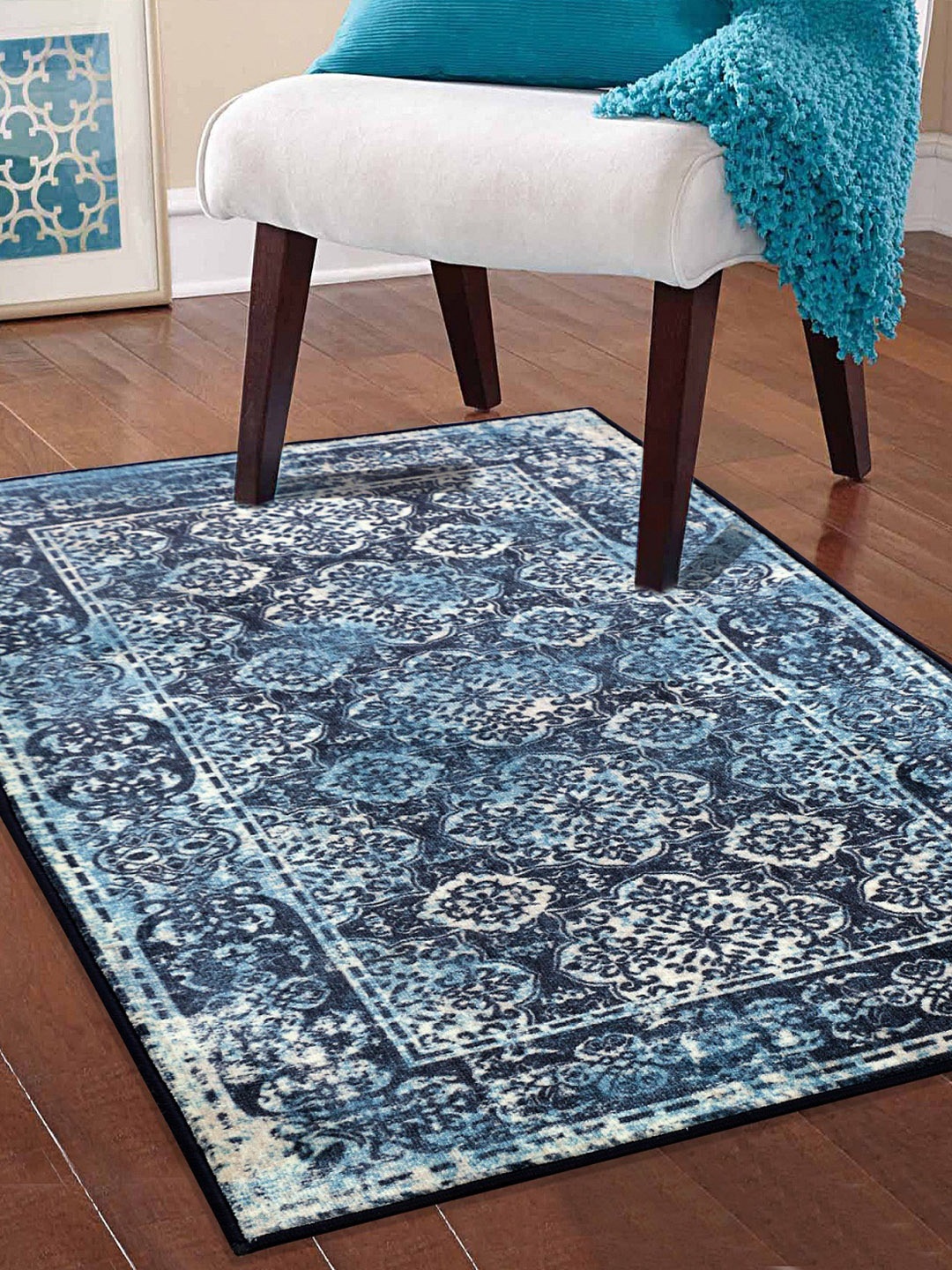 

RUGSMITH Premium Blue Patterned No-Shred Carpet