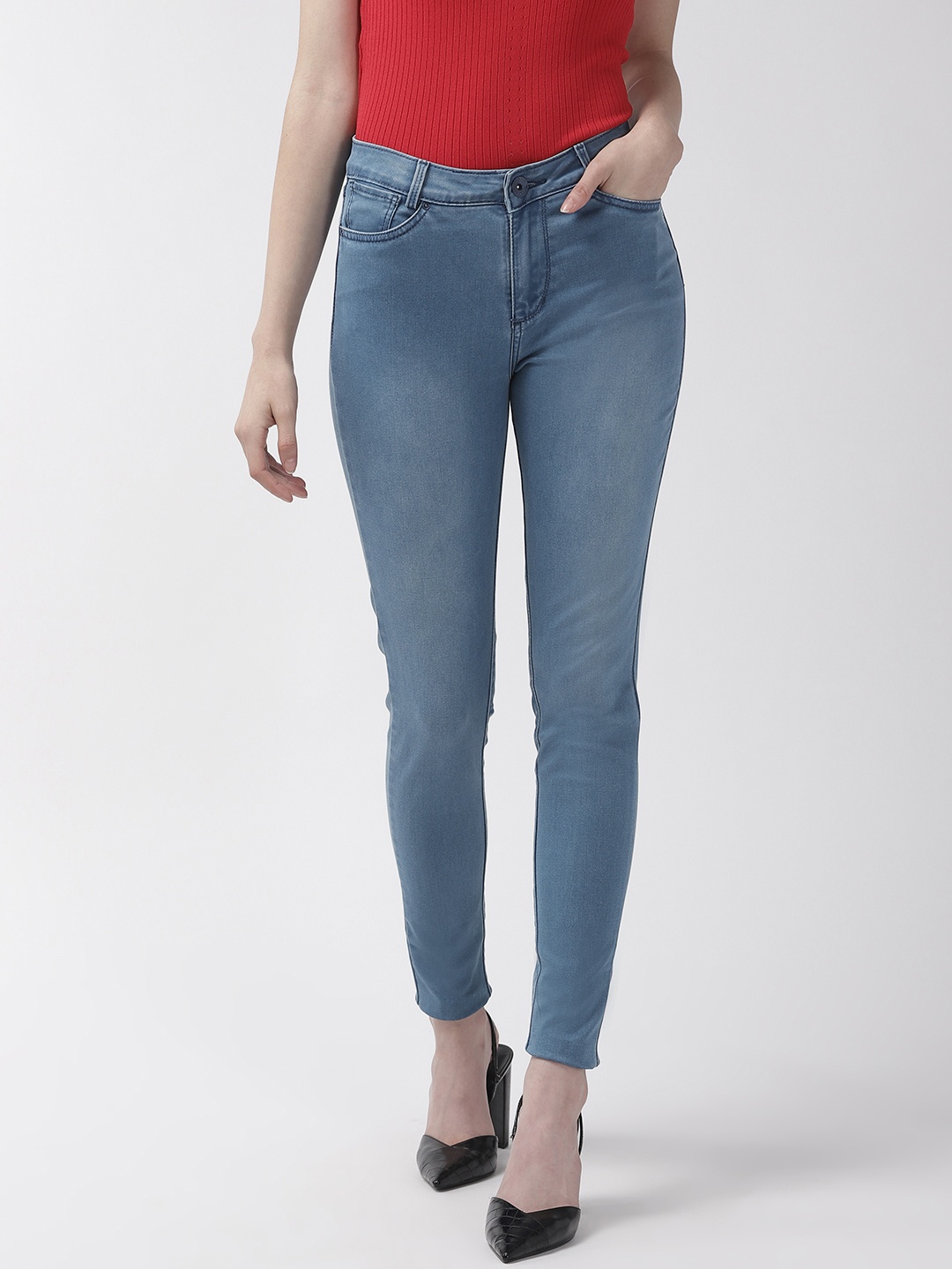 

Xpose Women Blue Skinny Fit High-Rise Clean Look Stretchable Jeans