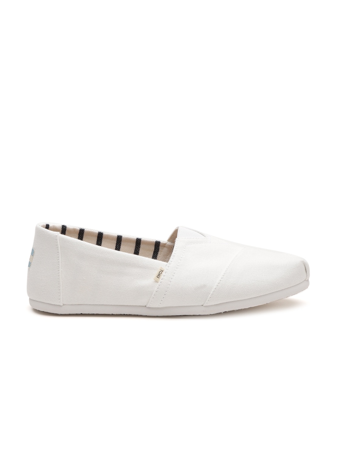 

TOMS Men White Solid Slip-On Sneakers