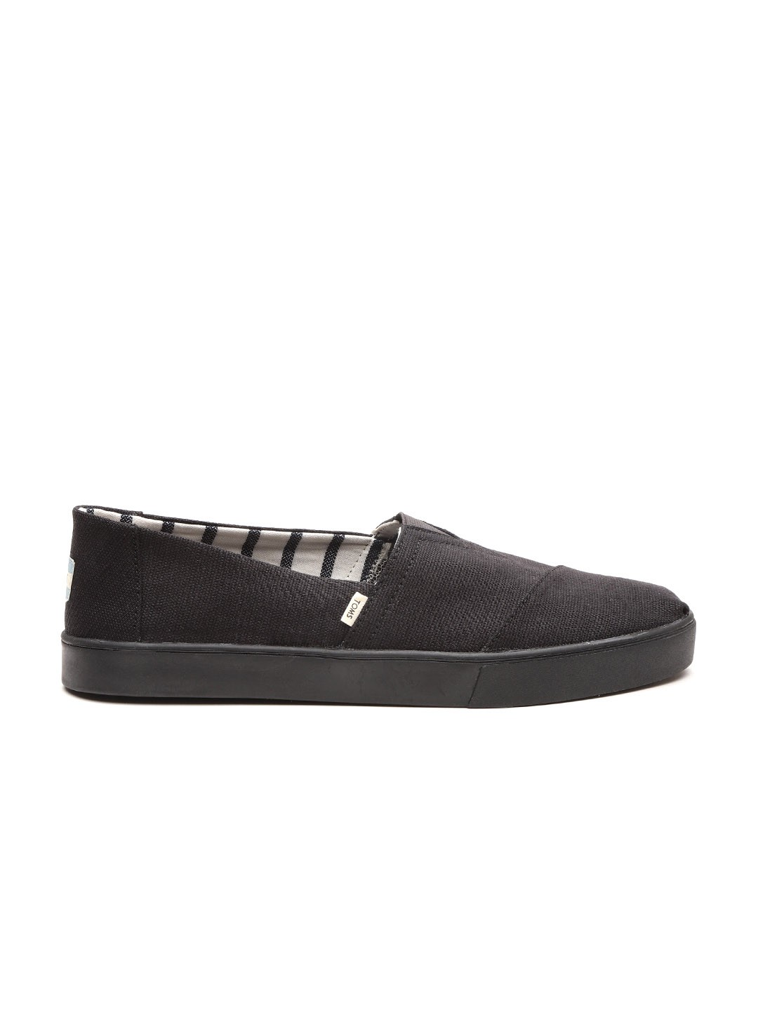 

TOMS Men Black Solid Slip-On Sneakers