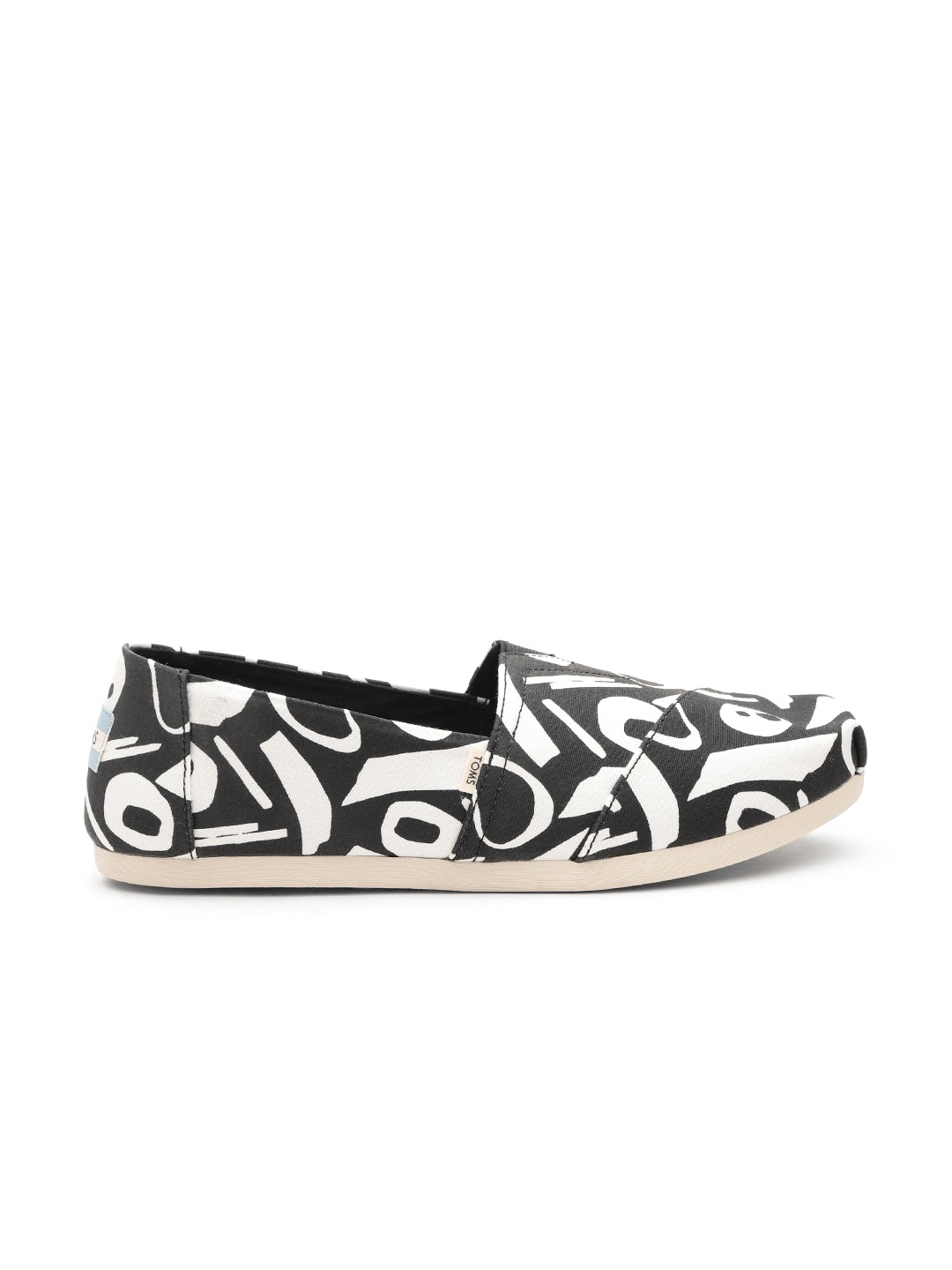 

TOMS Women Black & White Printed Slip-On Sneakers