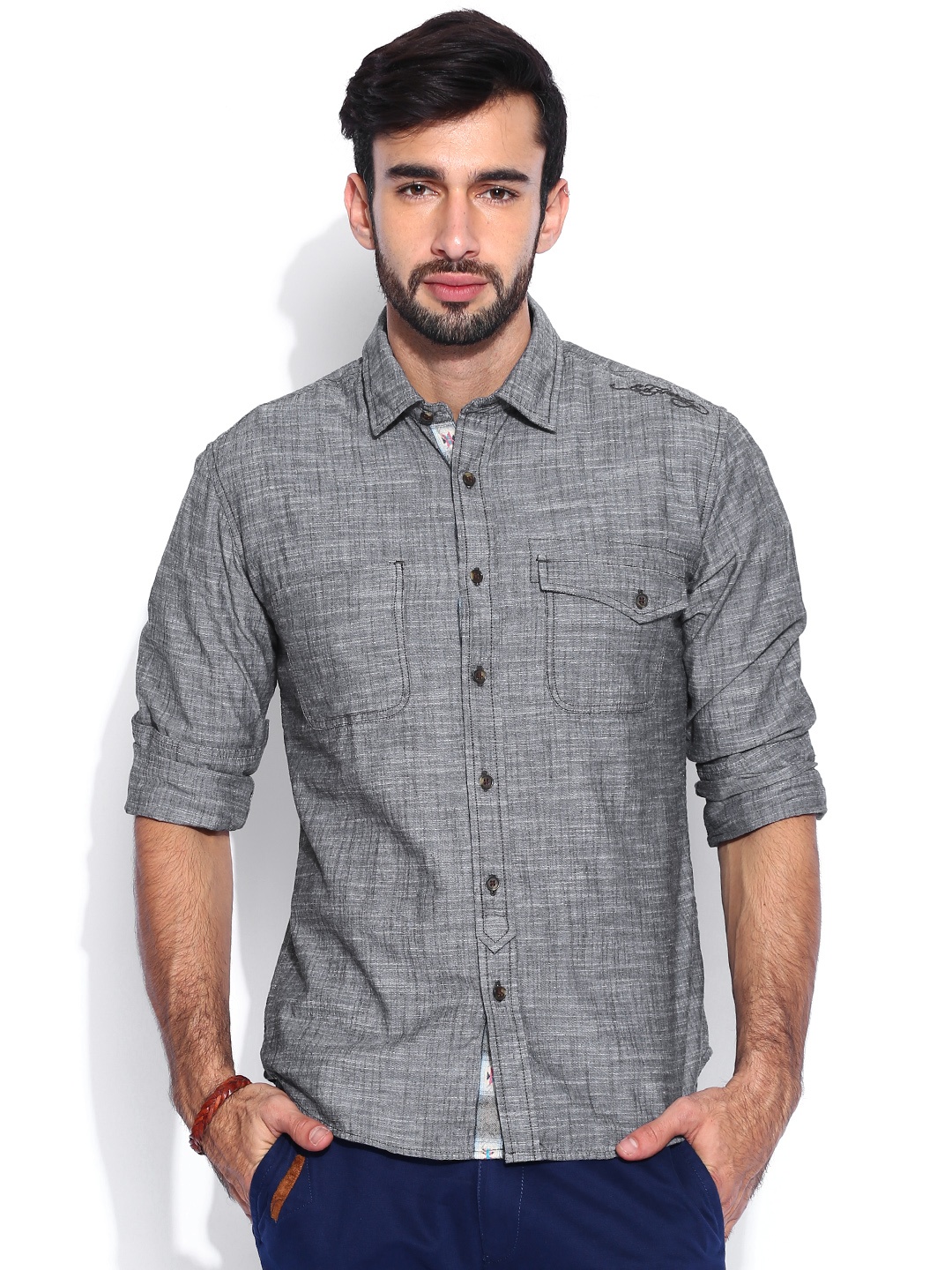 

Ed Hardy Charcoal Grey Casual Shirt