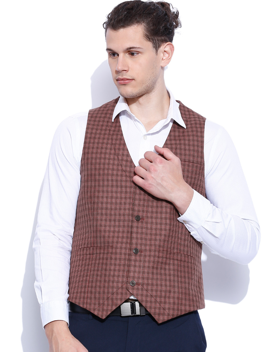 

Allen Solly Brown Waistcoat