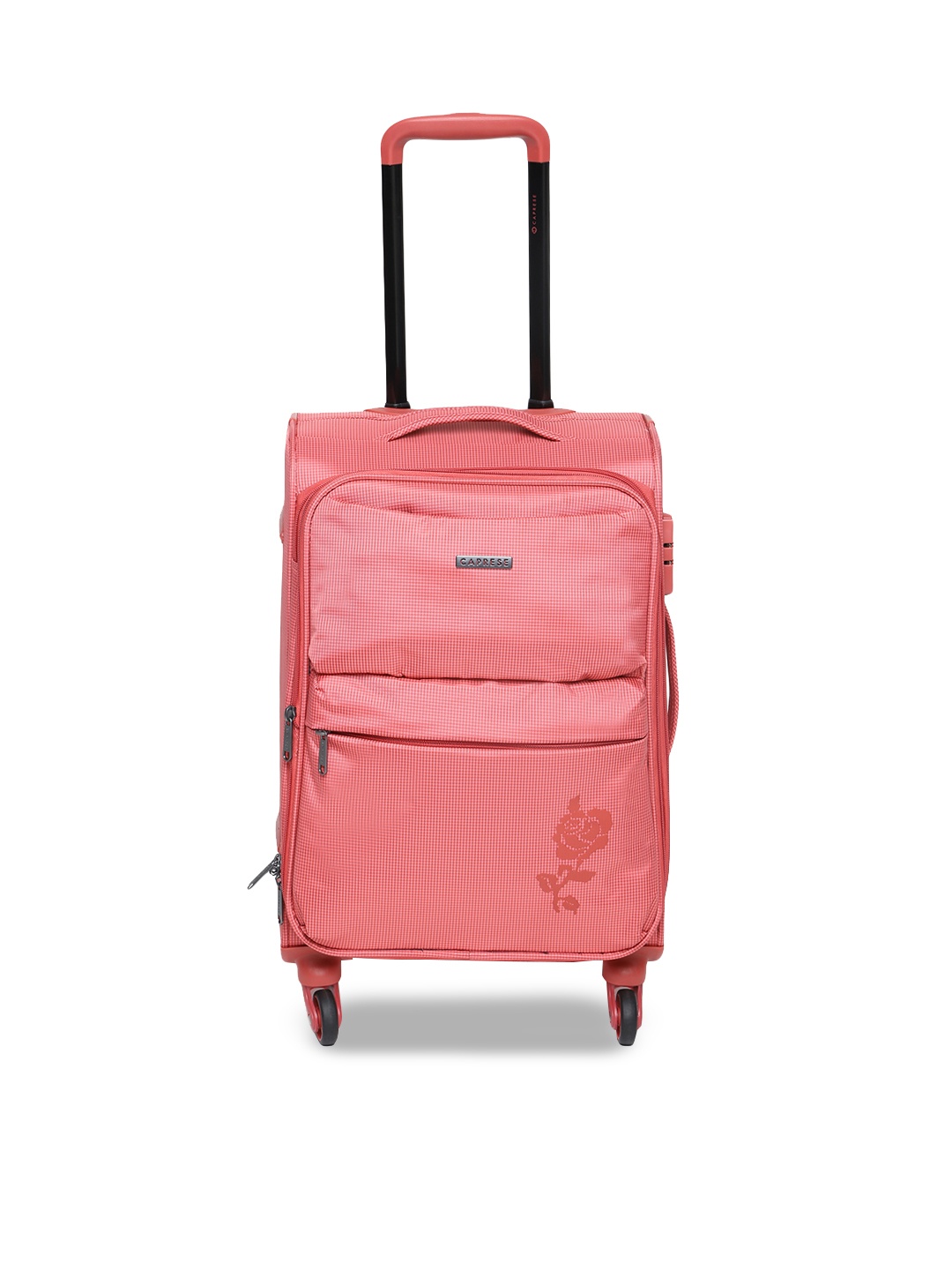 

Caprese Unisex Pink Olympia Solid Trolley Suitcase, Peach