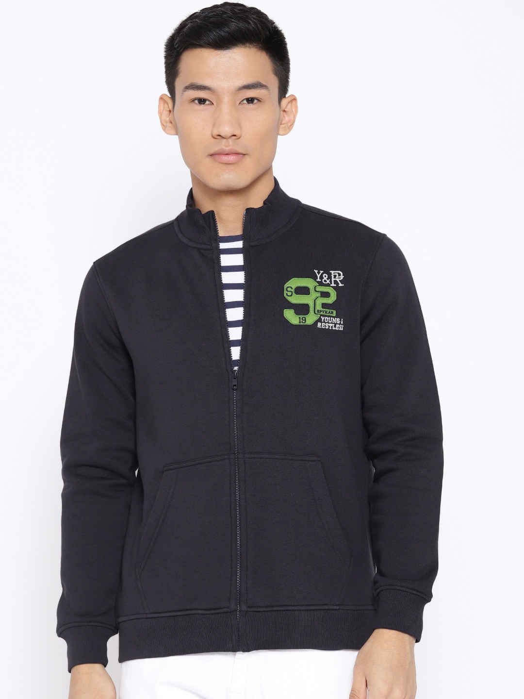 

SPYKAR Men Black Solid Sweatshirt