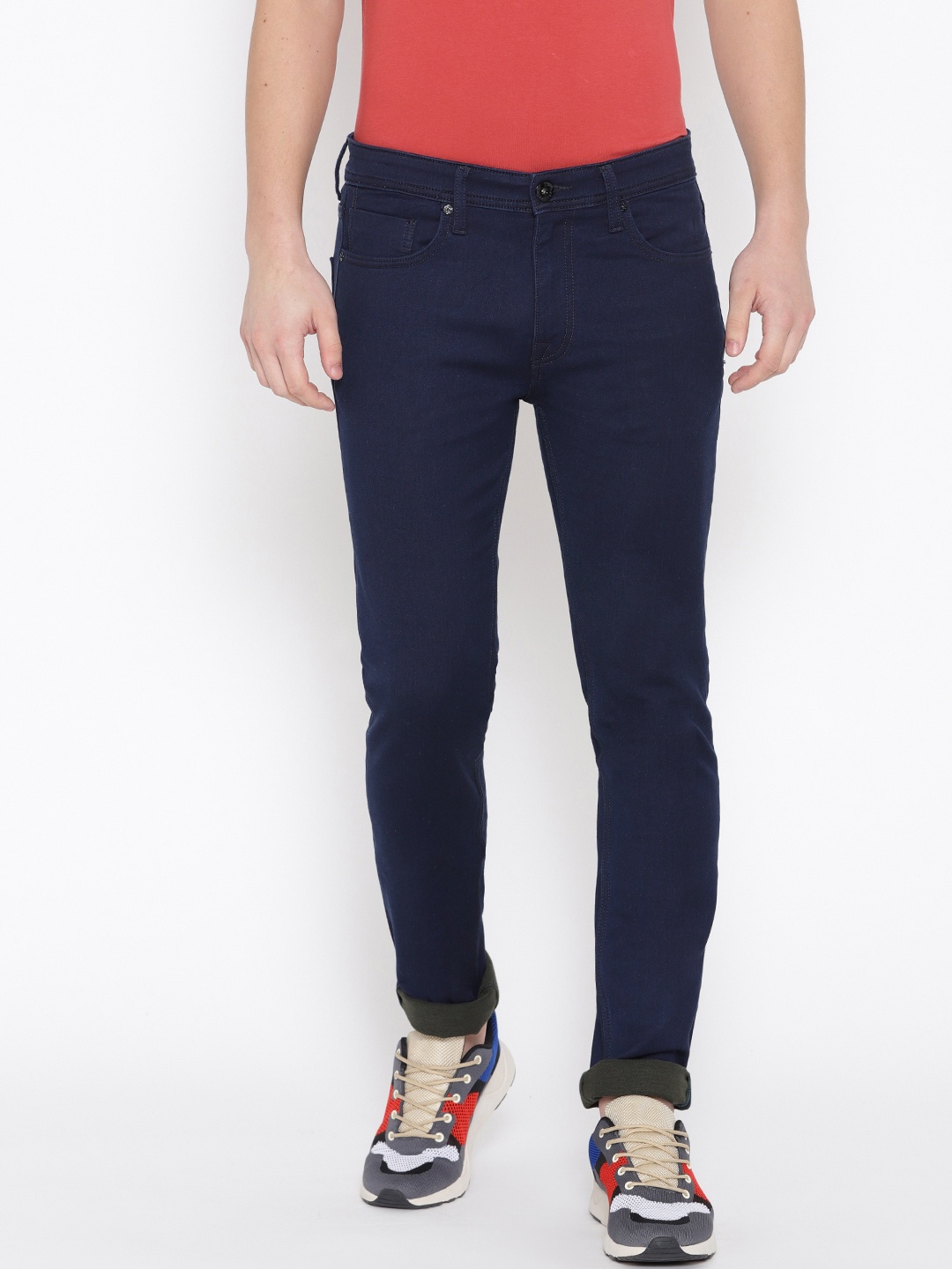 

Pepe Jeans Men Navy Blue Slim Fit Low-Rise Clean Look Stretchable Jeans