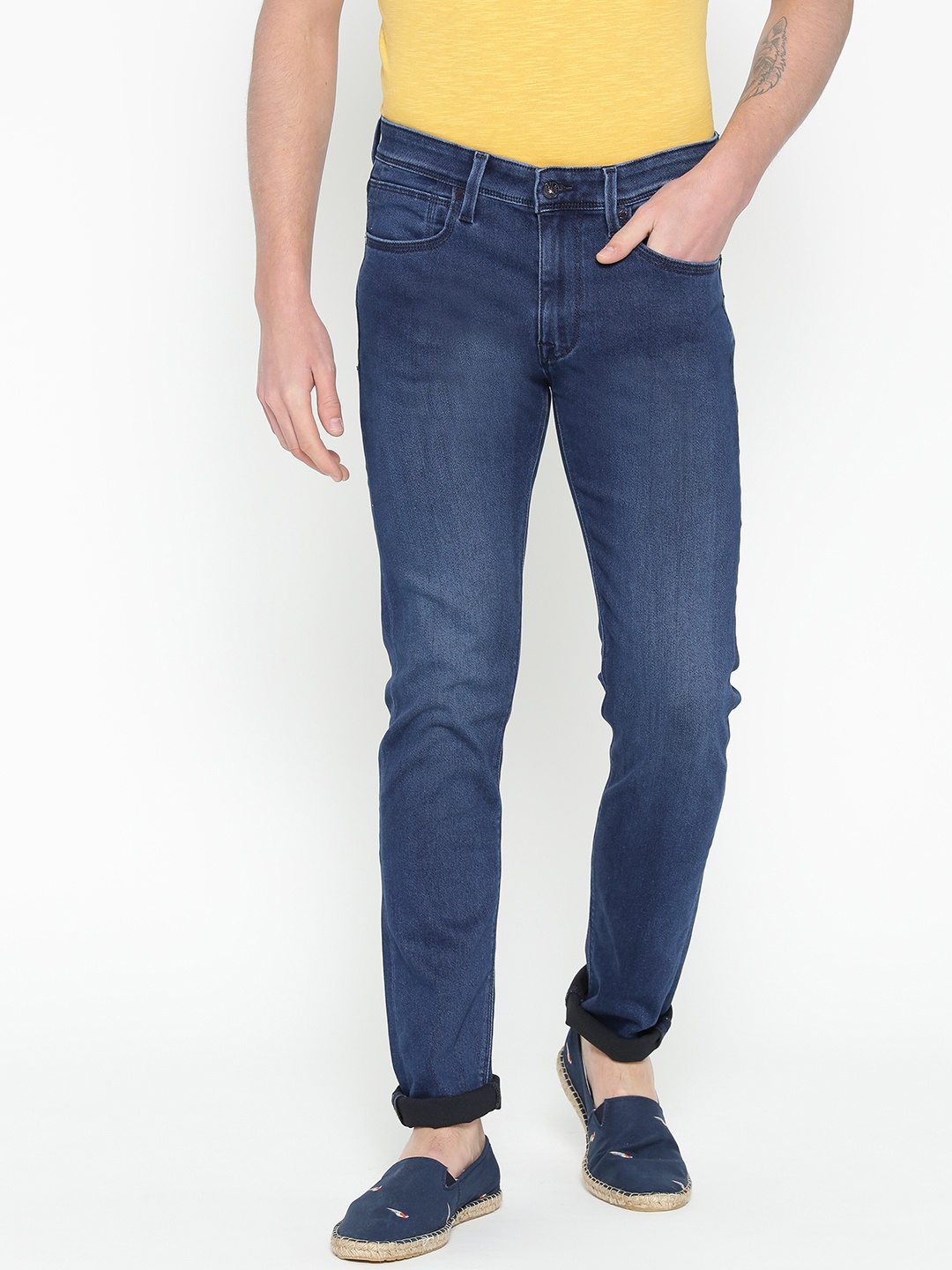 

Pepe Jeans Men Navy Blue Slim Fit Low-Rise Clean Look Stretchable Jeans