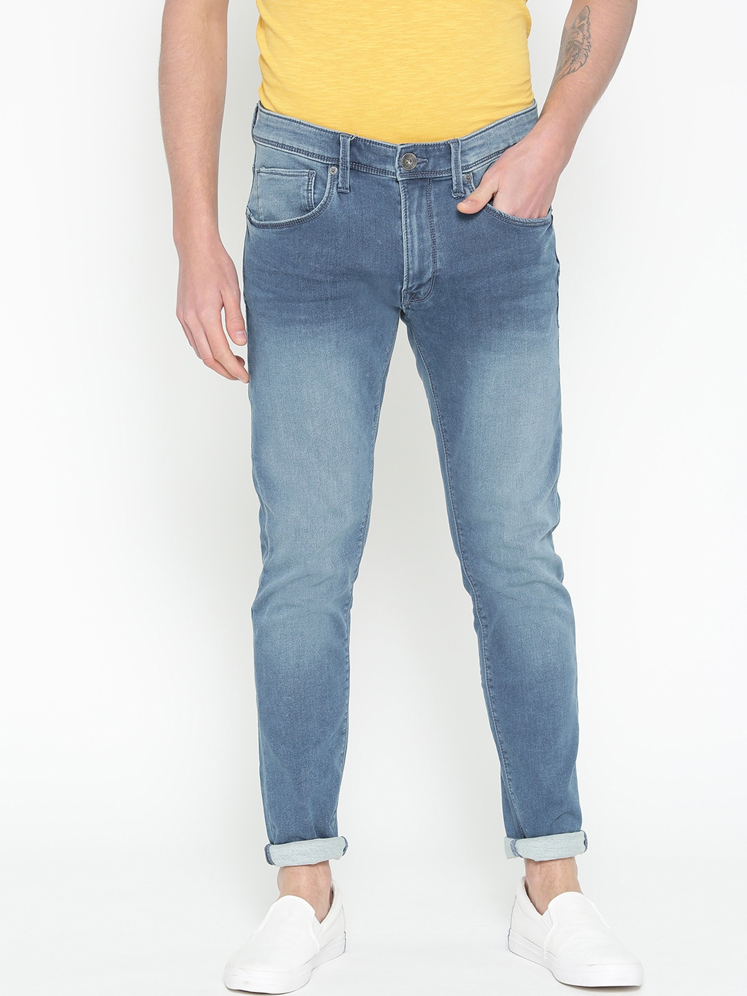

Pepe Jeans Men Blue Super Skinny Fit Mid-Rise Clean Look Stretchable Jeans