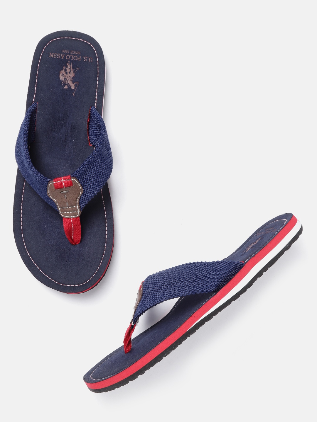 

U.S. Polo Assn. Men Navy Blue Solid Comfort Sandals