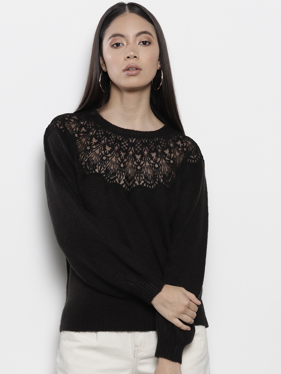 

DOROTHY PERKINS Women Black Solid Sweater