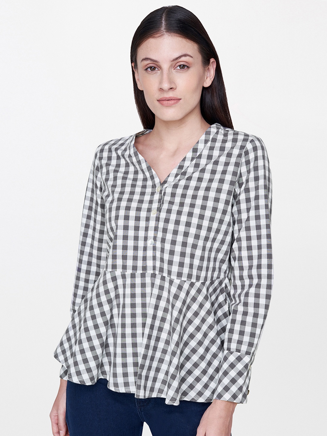 

AND Women White Printed A-Line Top