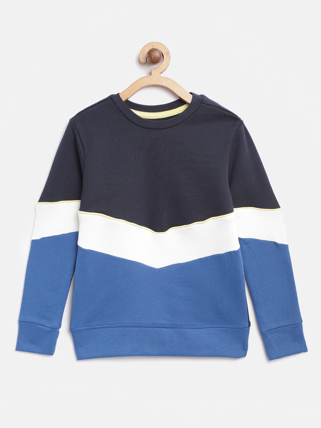 

Nauti Nati Boys Blue & White Colourblocked Sweatshirt