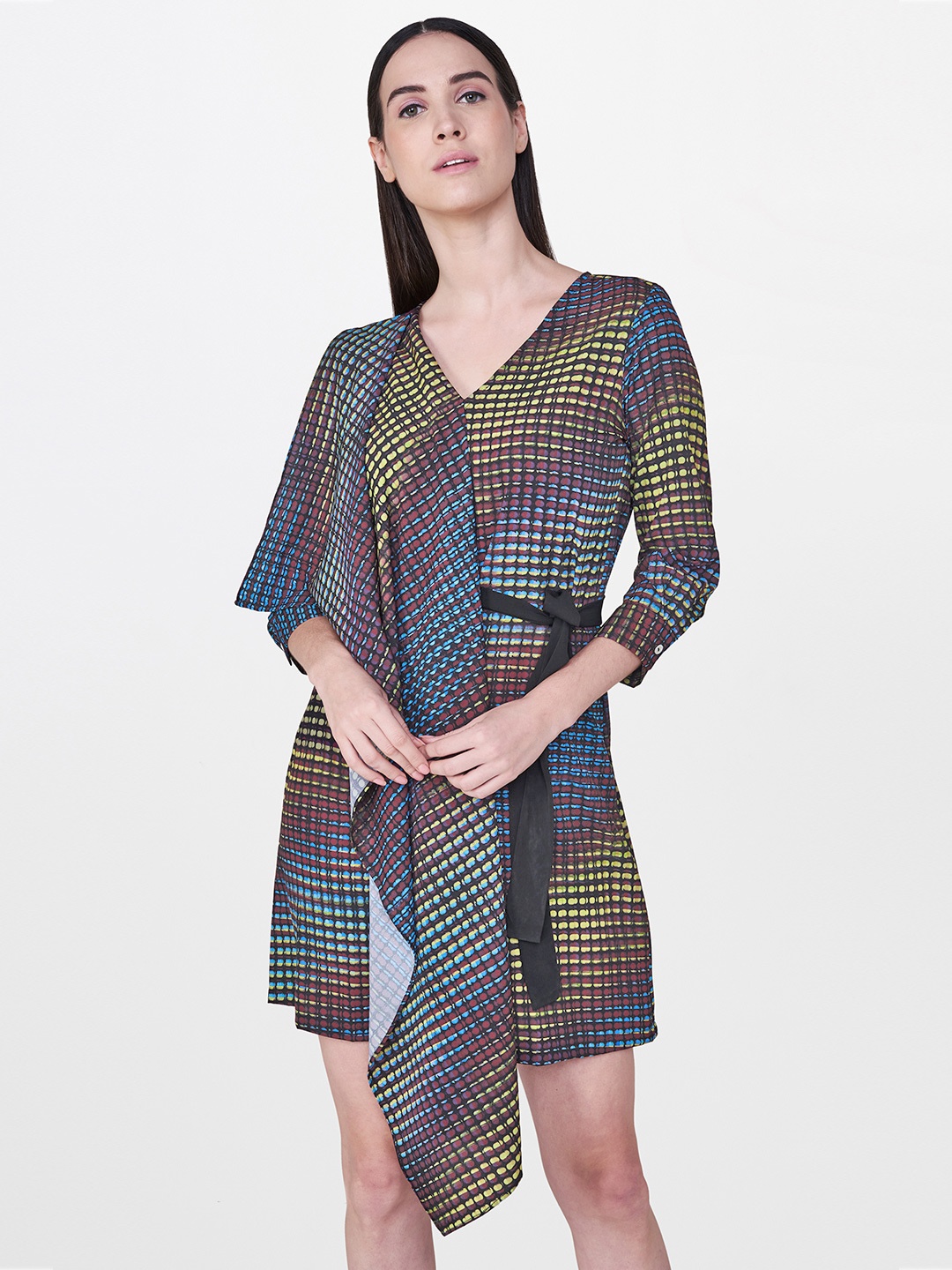 

AND Women Multicoloured Printed A-Line Dress, Multi
