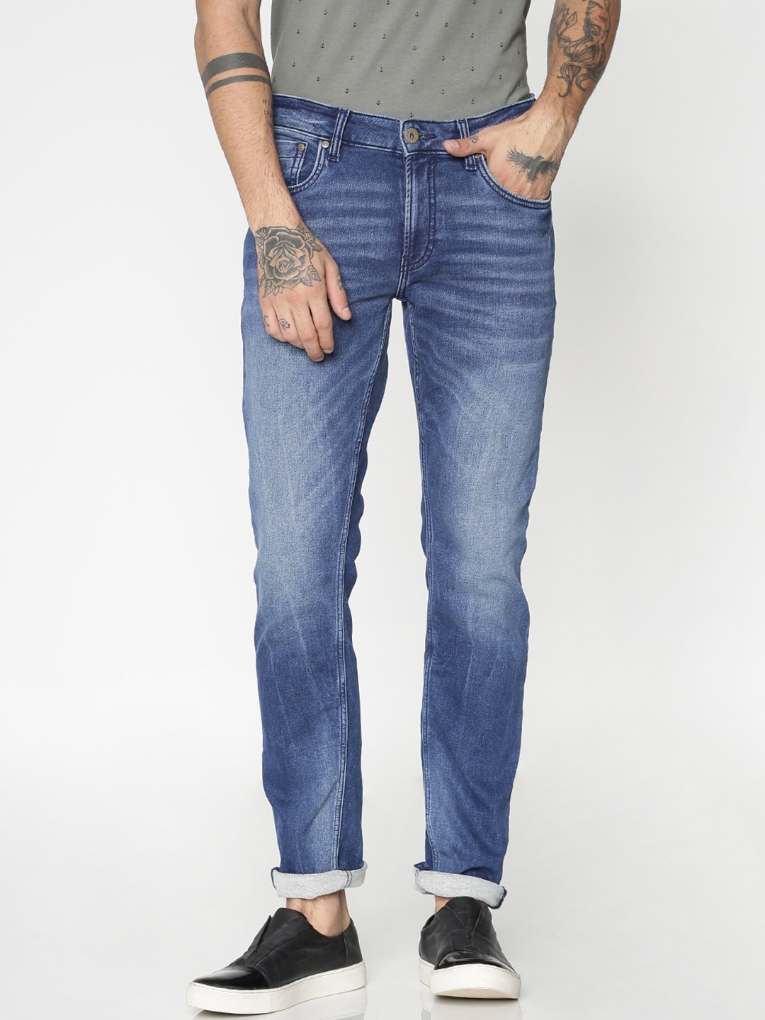 

Jack & Jones Men Blue Skinny Fit Low-Rise Clean Look Stretchable Jeans