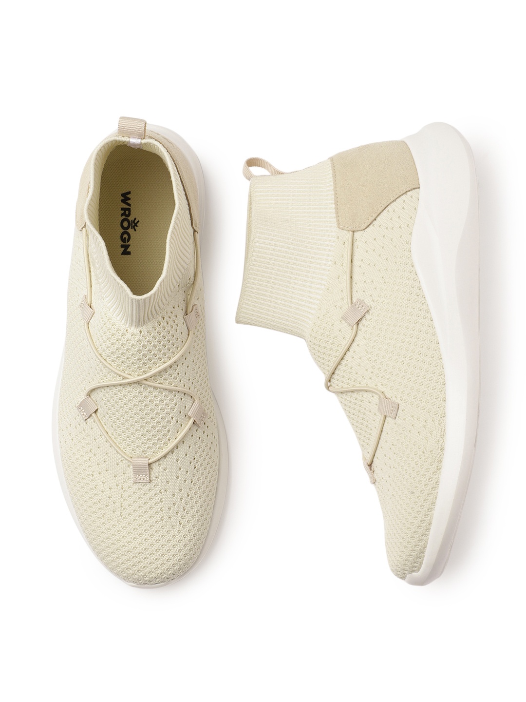 

WROGN Men Beige Slip-On Sneakers