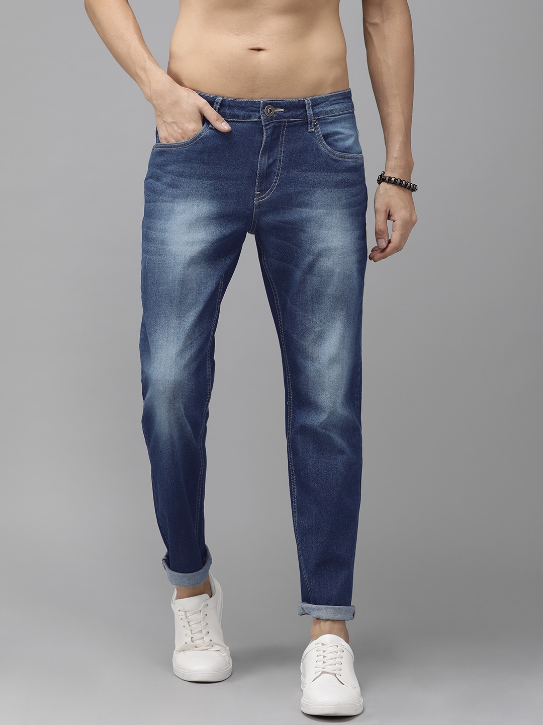 

The Roadster Lifestyle Co Men Blue Skinny Fit Mid-Rise Clean Look Stretchable Jeans