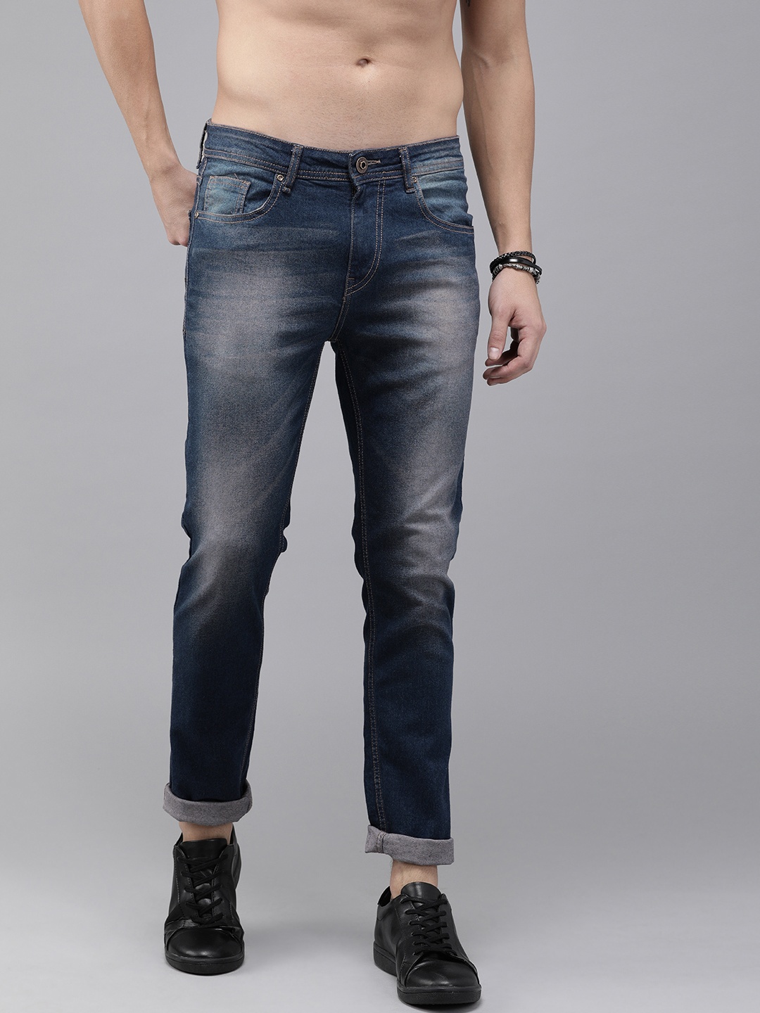 

The Roadster Lifestyle Co Men Blue Skinny Fit Mid-Rise Clean Look Stretchable Jeans