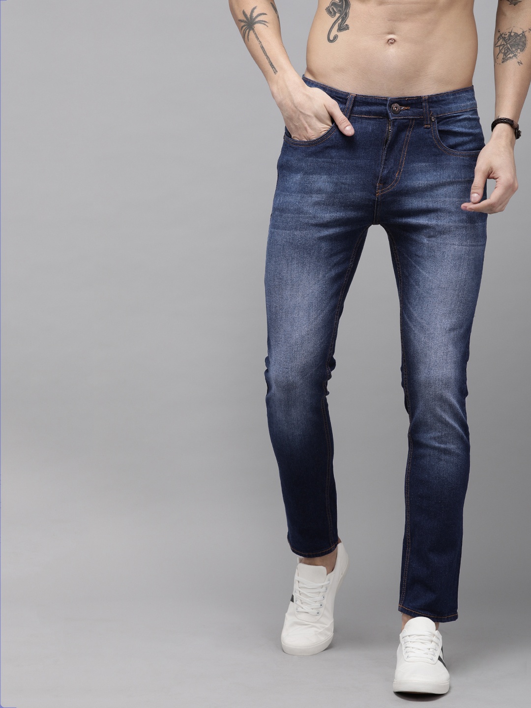 

Roadster Men Blue Skinny Fit Mid-Rise Clean Look Stretchable Jeans