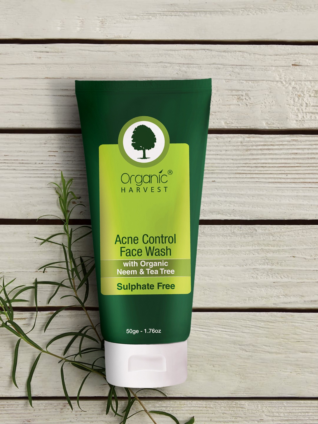 

Organic Harvest Unisex Acne Control Sulphate Free Face Wash 50 g, Green