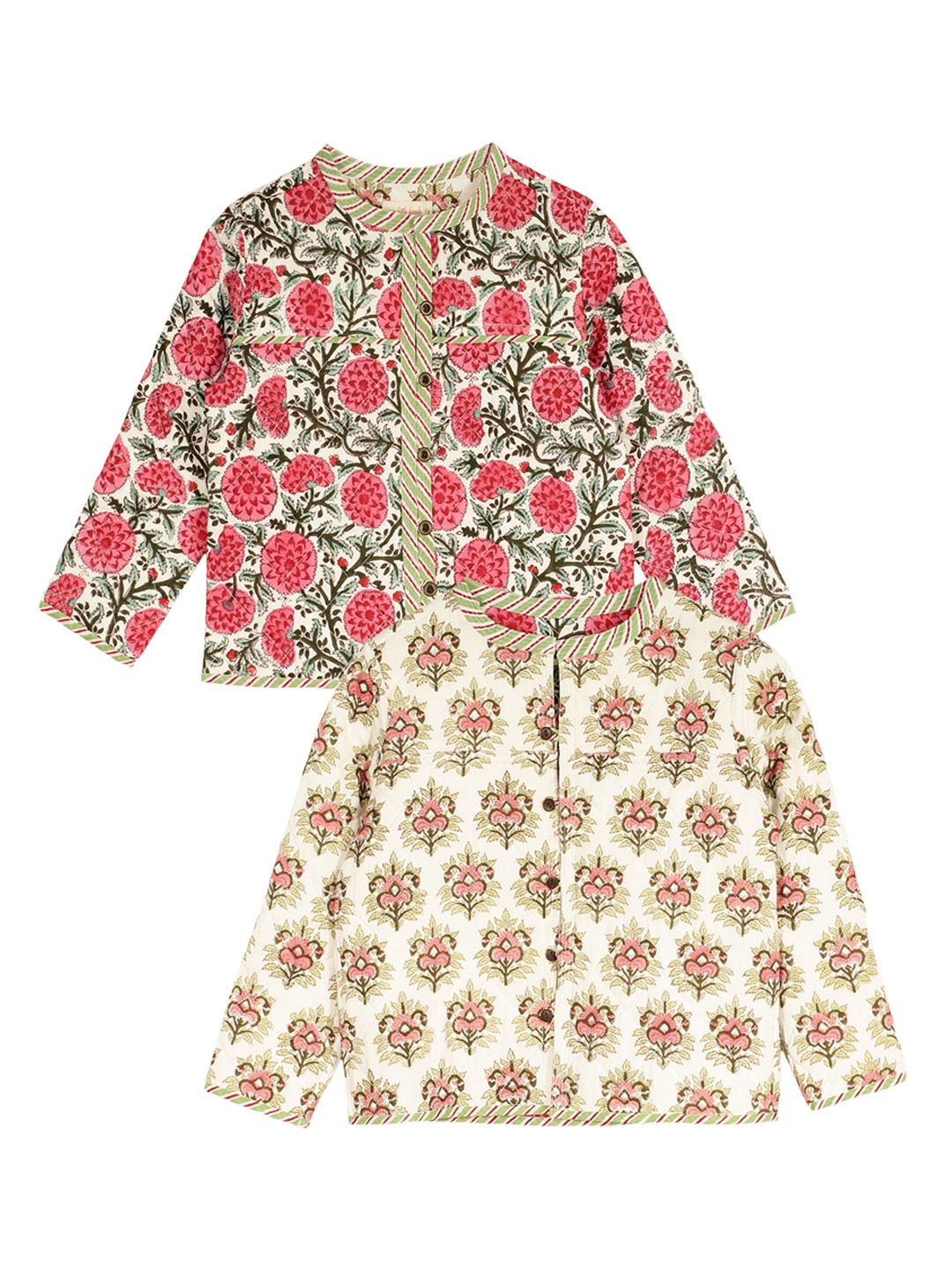 

My Little Lambs Girls Beige Printed Reversible Jacket
