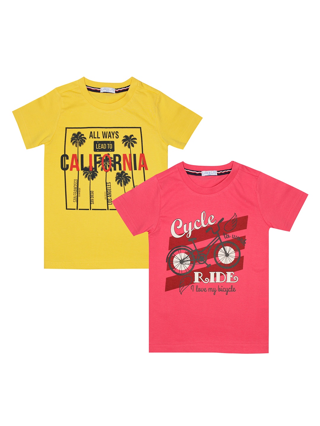 

Luke & Lilly Boys Pack of 2 Multicoloured Round Neck T-Shirts, Pink