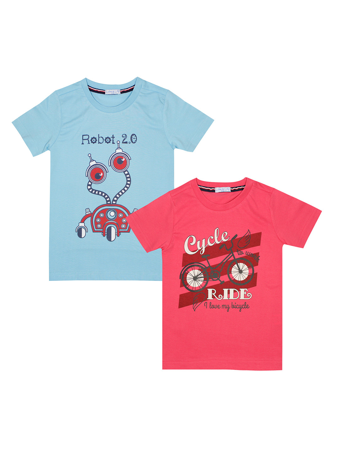 

Luke & Lilly Boys Pack of 2 Multicoloured Round Neck T-Shirts, Blue