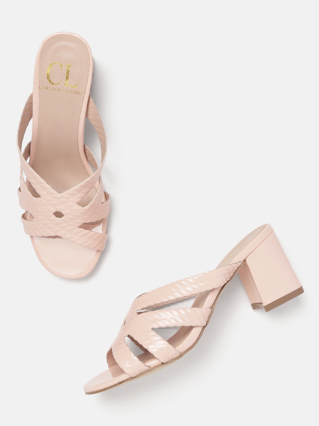 

Carlton London Women Pink Textured Block Heels
