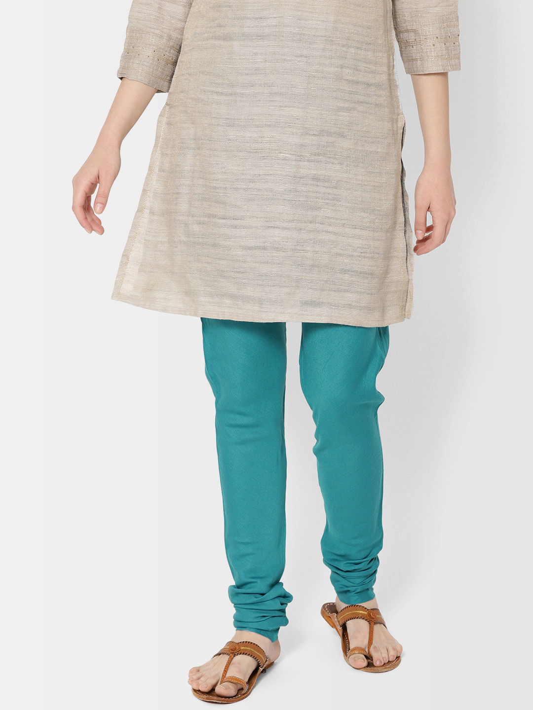 

Fabindia Women Blue Solid Churidar