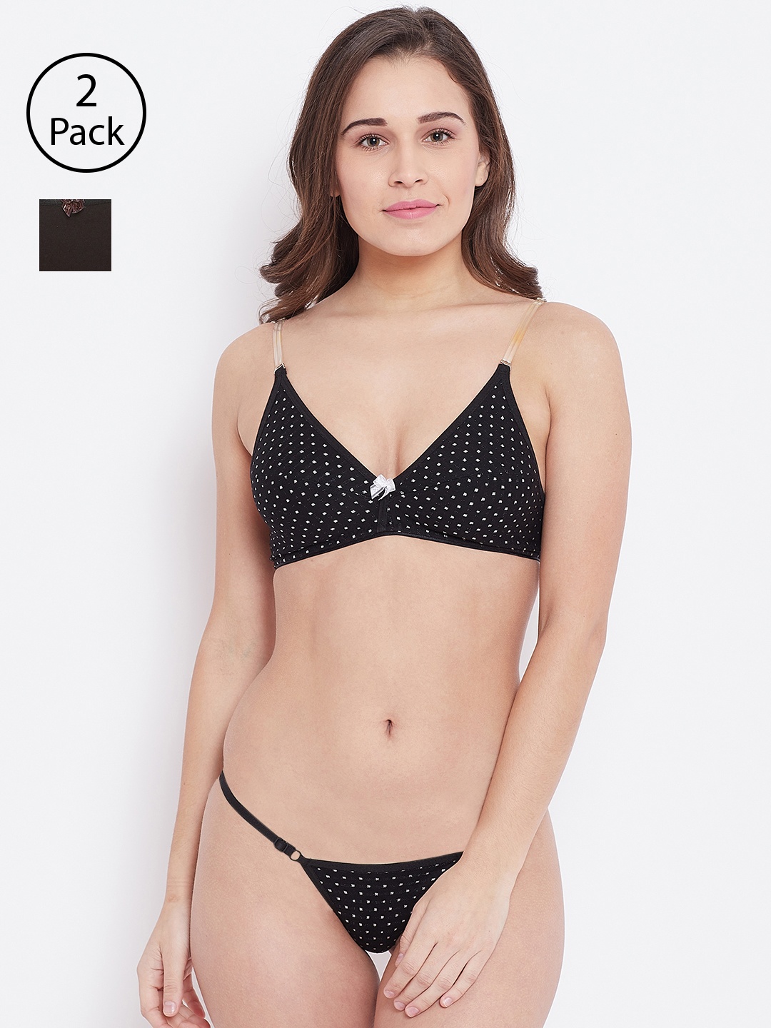 

N-Gal Women Pack of 2 Black Lingerie Set