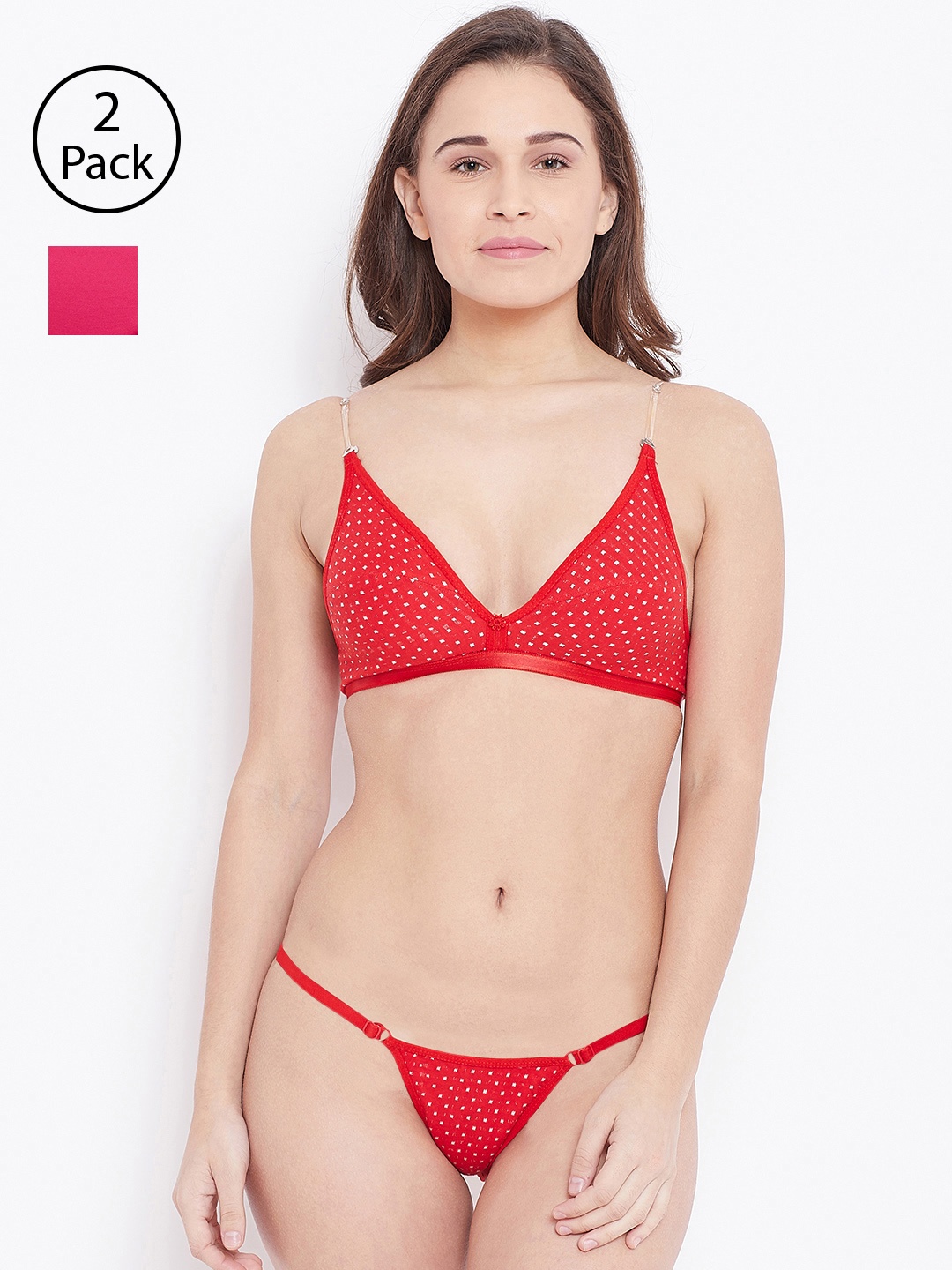 

N-Gal Women Pack of 2 Lingerie Sets, Magenta