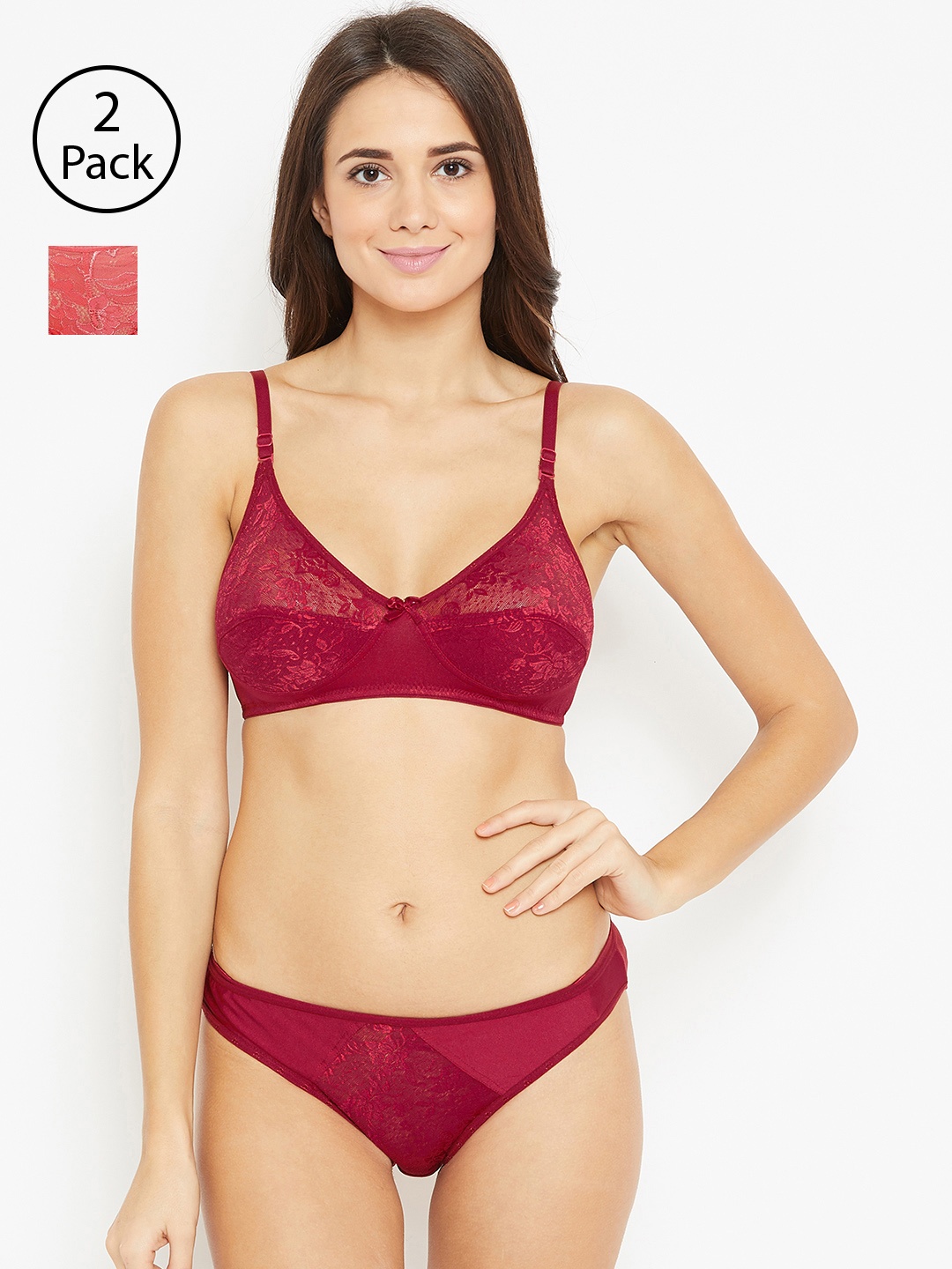 

N-Gal Women Pack of 2 Lingerie Sets, Coral