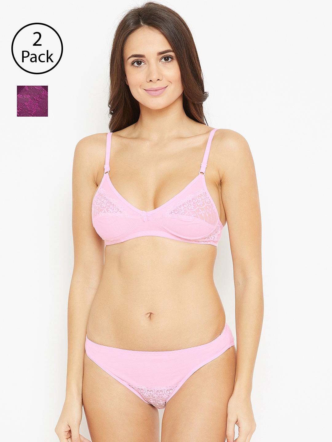 

N-Gal Women Pack of 2 Lingerie Set, Pink