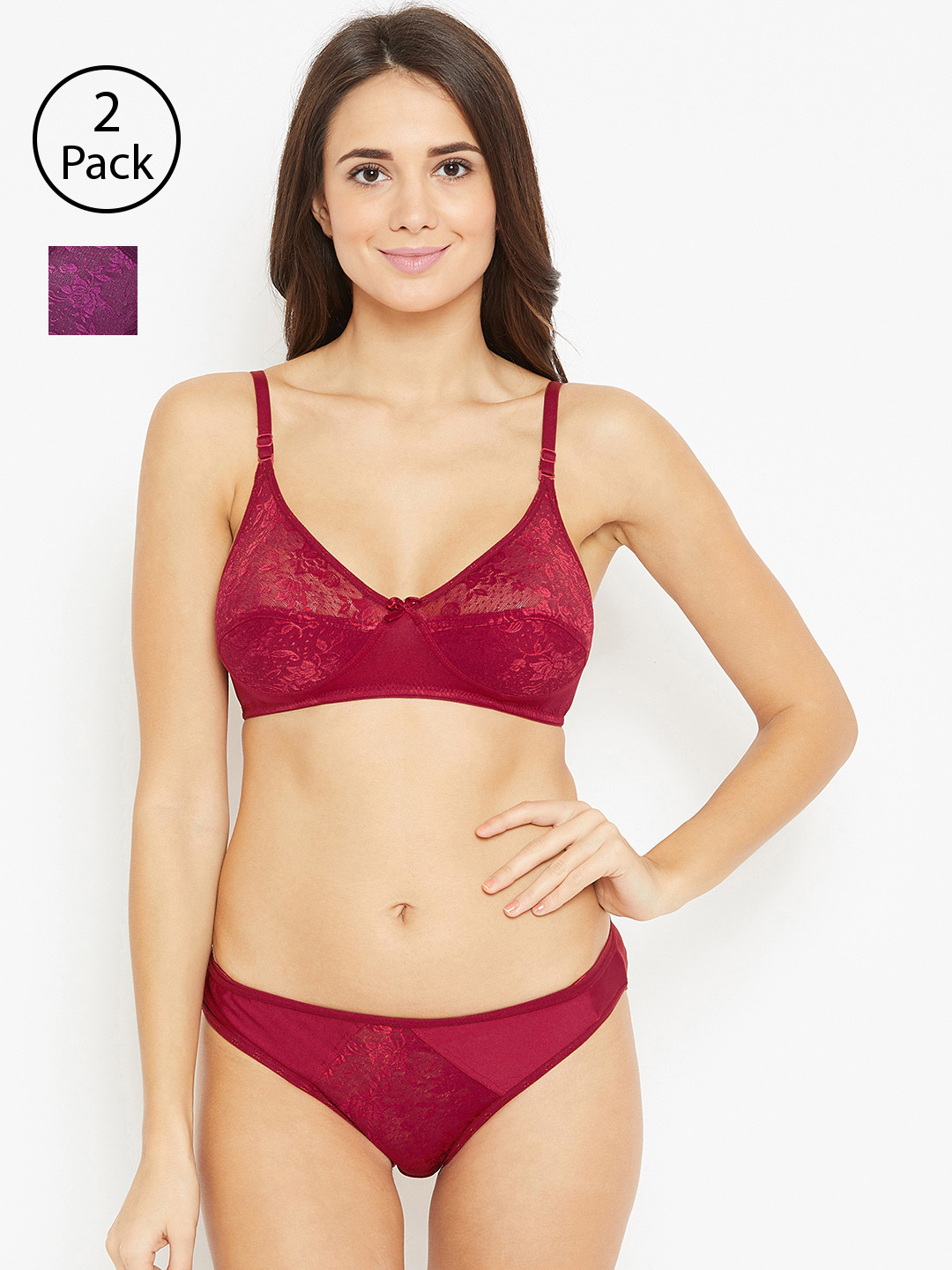 

N-Gal Women Pack of 2 Lingerie Set, Purple