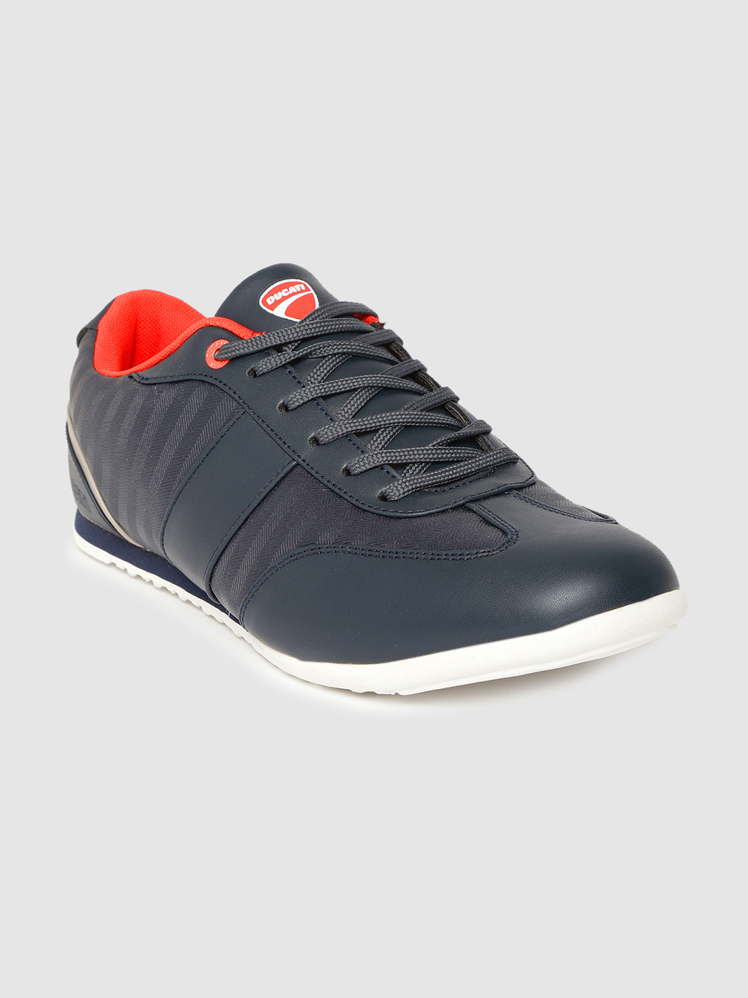 

Ducati Men Navy Blue Striped Sneakers