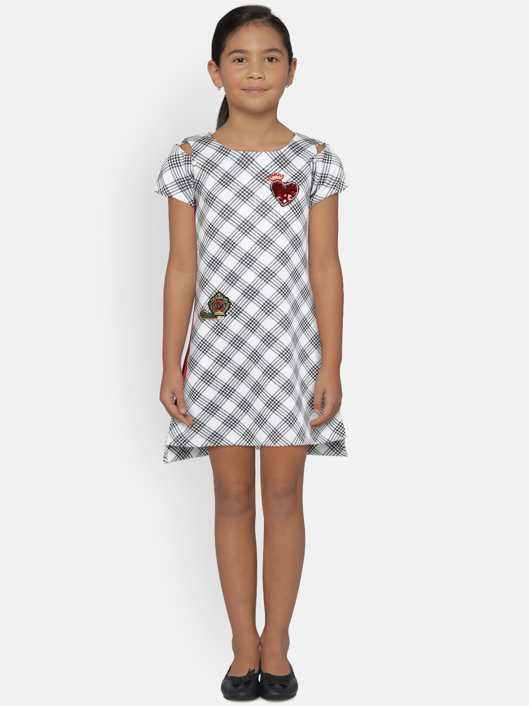 

Peppermint Girls Solid Off-White Sheath Dress