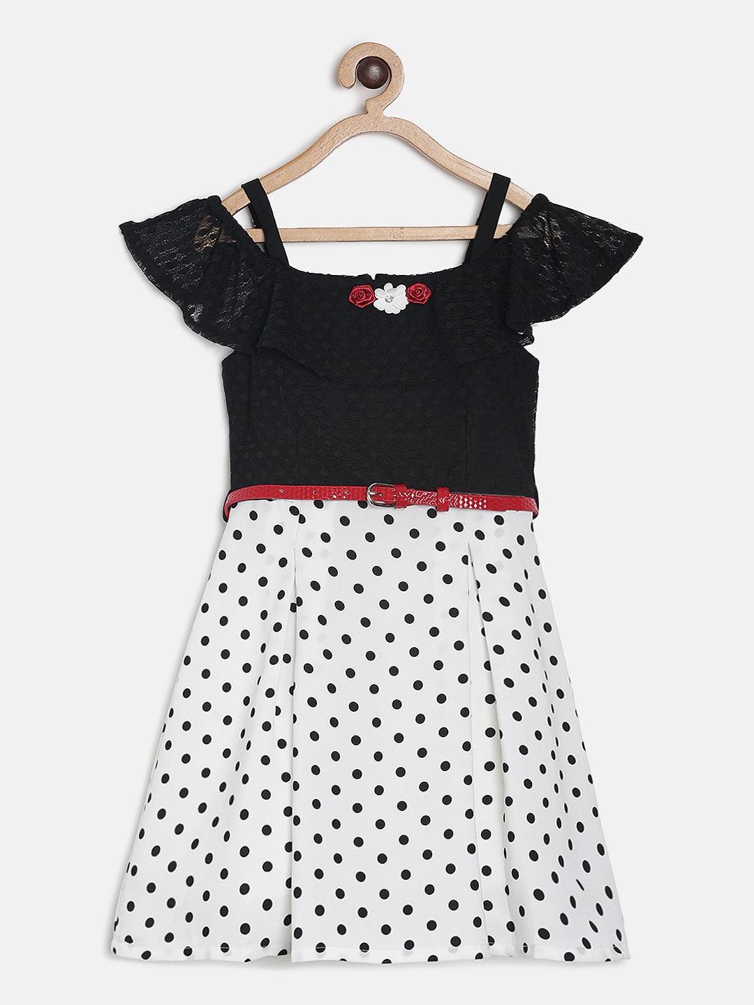 

Peppermint Girls Black & White Printed Fit and Flare Dress