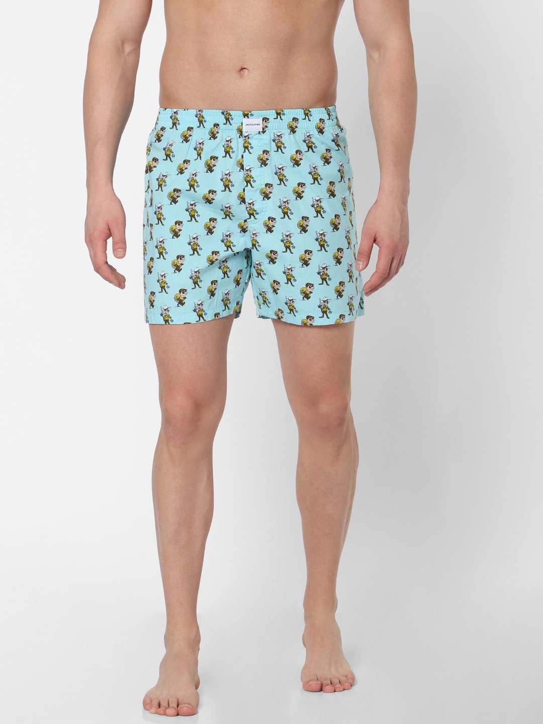 

Jack & Jones Men Blue & Green Printed Pure Cotton Boxers 2096833005