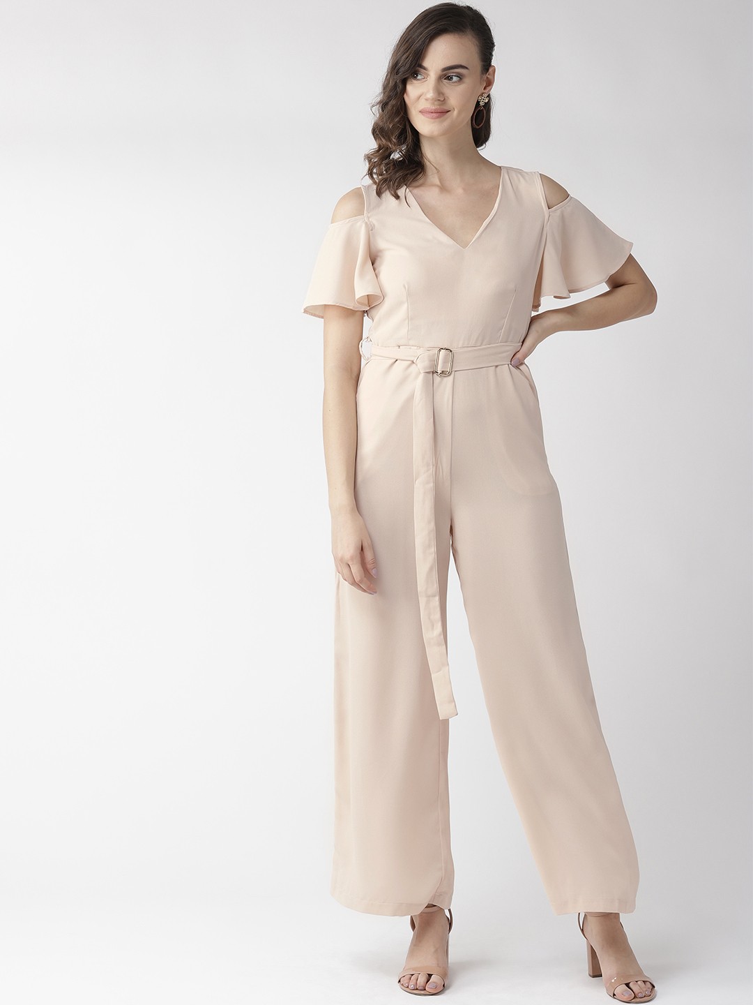 

QUIERO Women Peach-Coloured Solid Basic Jumpsuit