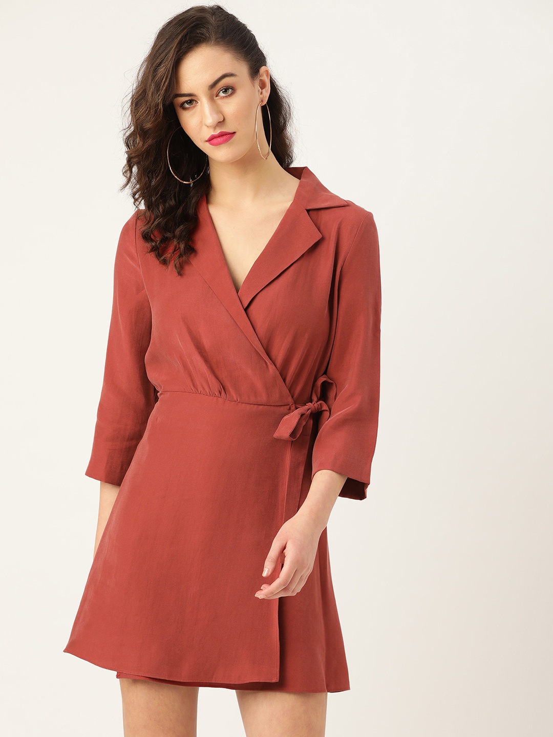 

MANGO Rust Brown Calain Blazer Dress