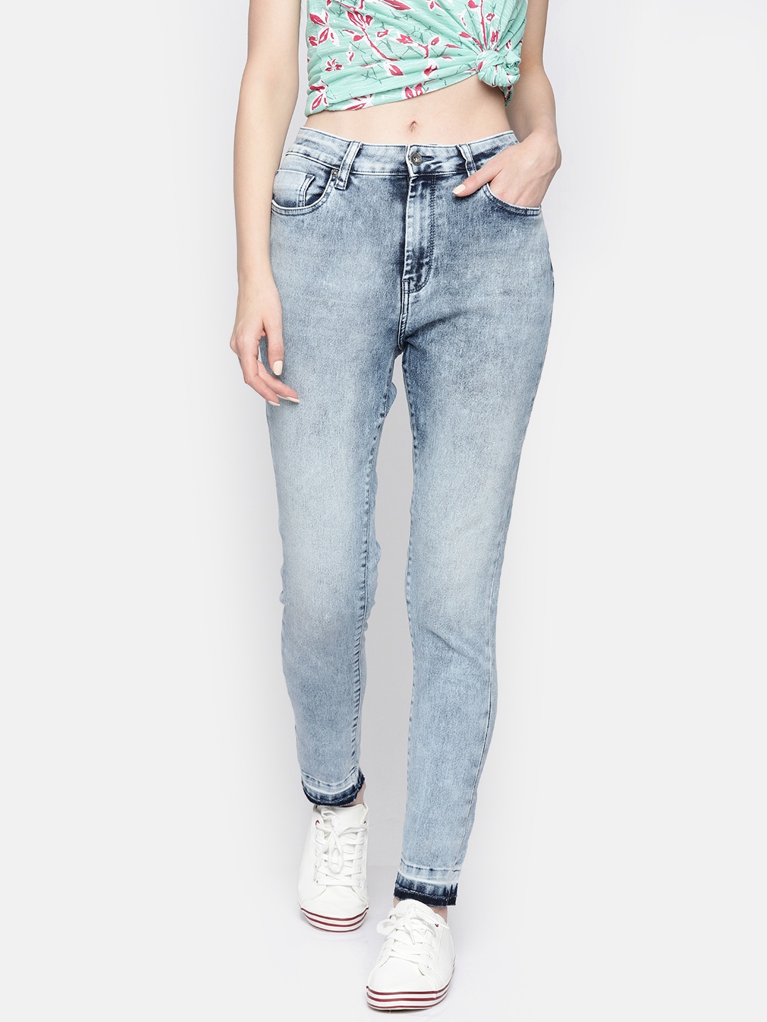 

Pepe Jeans Women Blue SARA DION Skinny Fit High-Rise Clean Look Stretchable Jeans