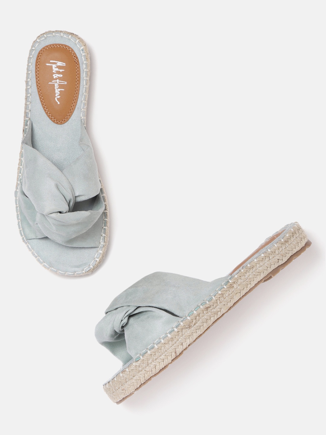 

Mast & Harbour Women Mint Green Solid Open Toe Espadrilles Flats