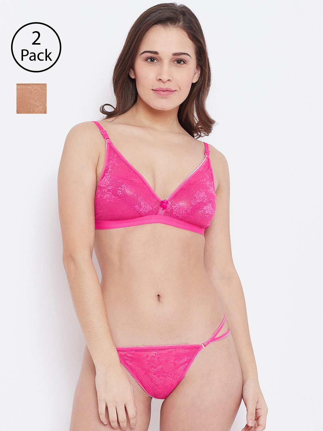 

N-Gal Women Pack of 2 Lingerie Set, Pink