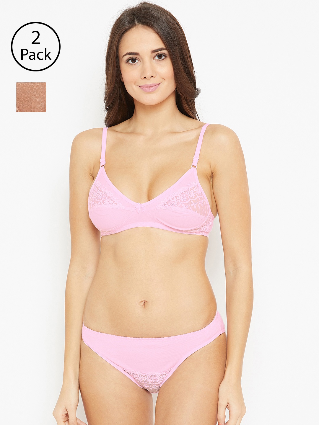 

N-Gal Women Pack of 2 Lingerie Set, Pink