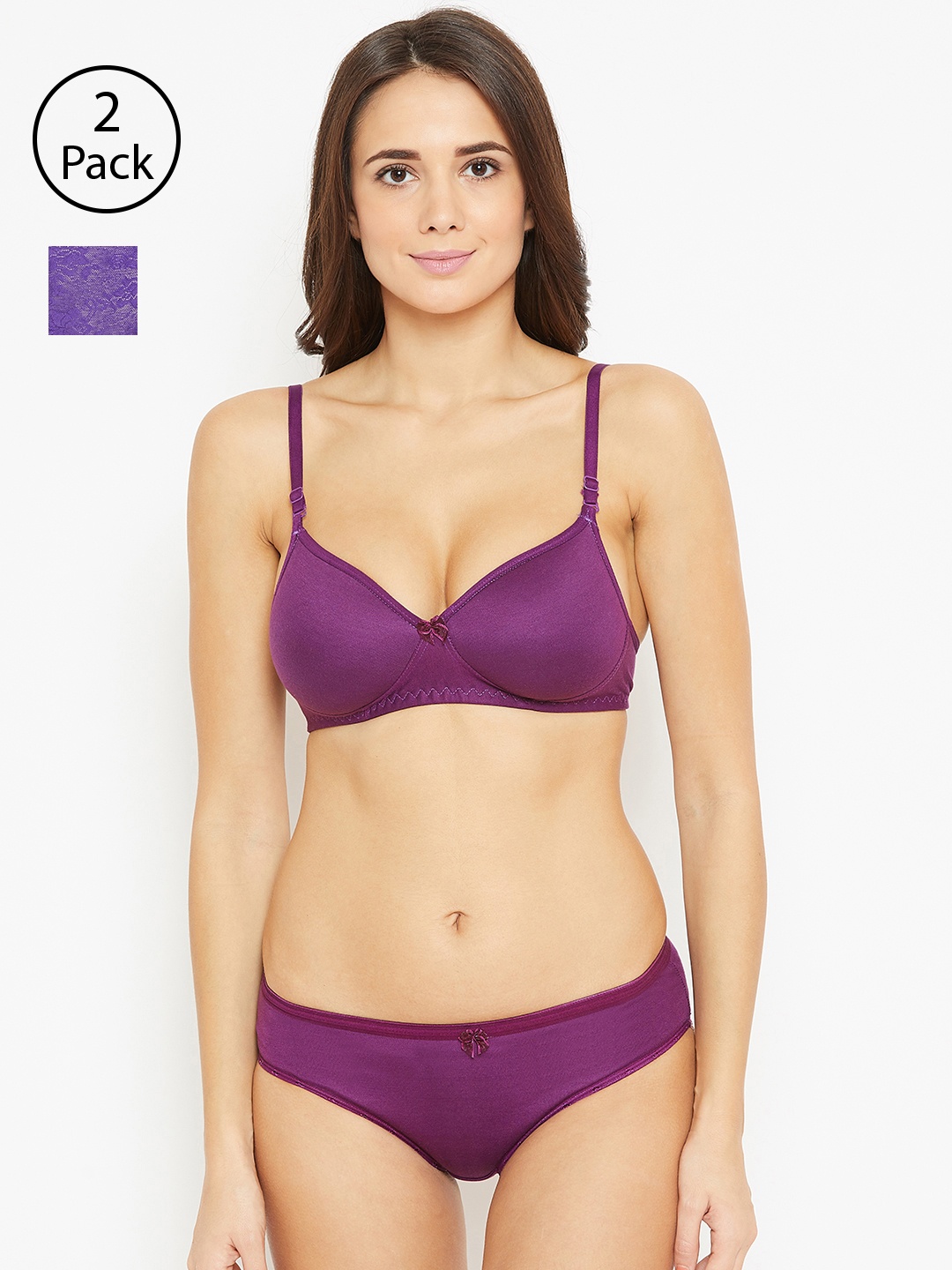 

N-Gal Women Pack of 2 Lingerie Set, Purple