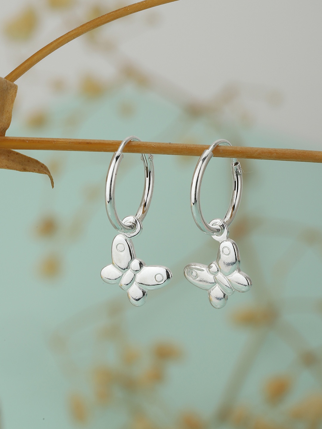 

Carlton London 925 Sterling Silver- Rhodium Plated Quirky Drop Earrings