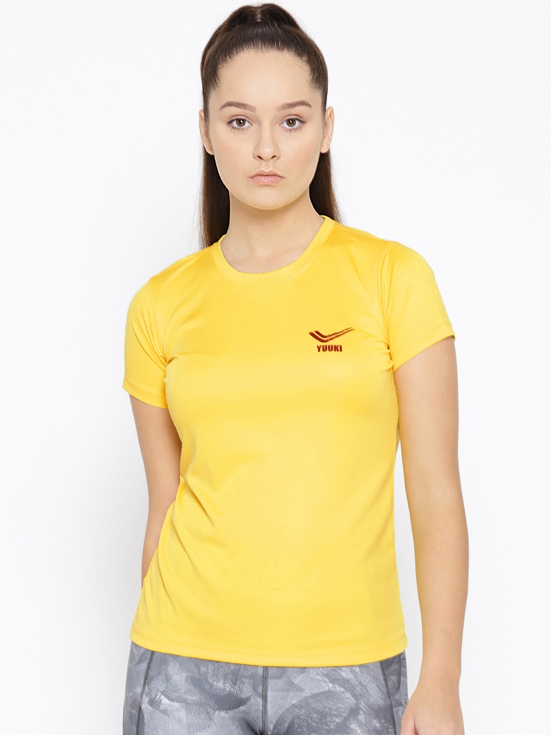 

Yuuki Women Yellow Solid Round Neck T-shirt