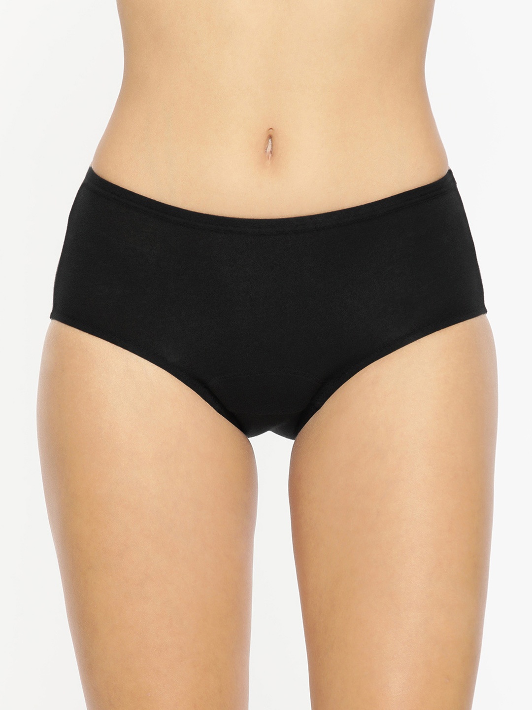 

Van Heusen Women Black Solid Antibacterial Full Coverage Stay Dry Period Panty 11111
