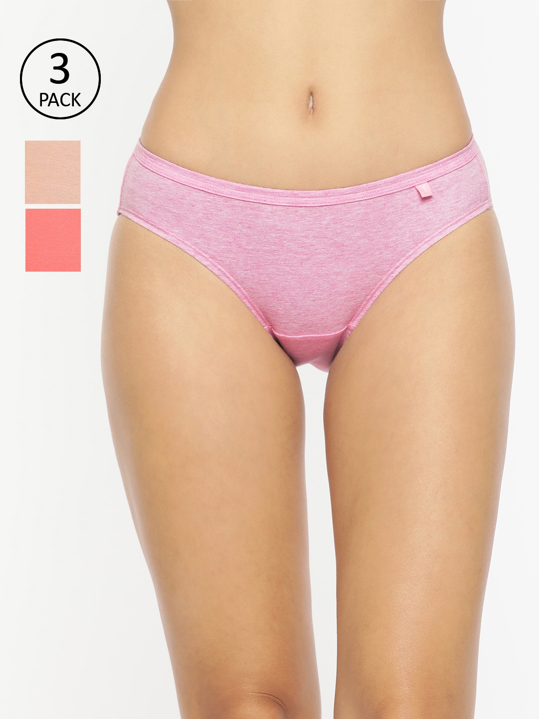 

Van Heusen Women Assorted Pack of 3 Solid Antibacterial No Marks Waistband Bikini Panty
