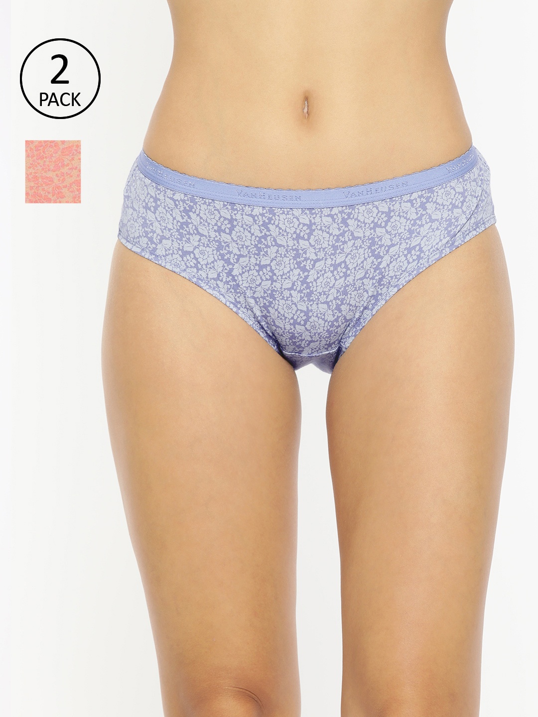 

Van Heusen Women Pack of 2 Printed Anti Bacterial No Marks Waistband Hipster Briefs, Assorted