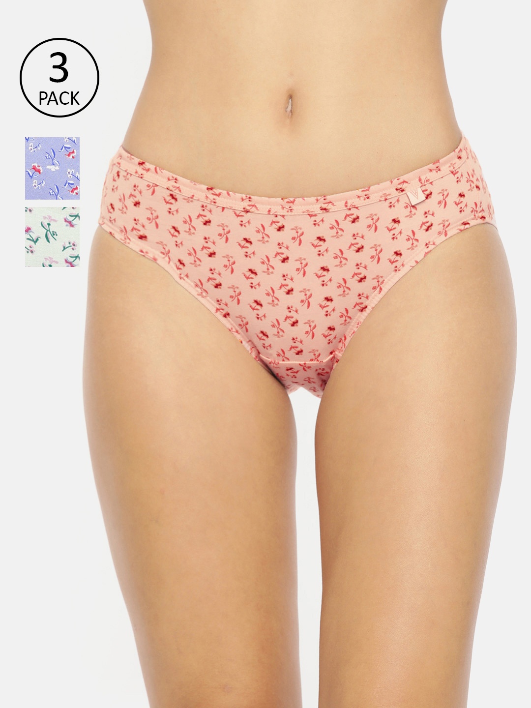 

Van Heusen Women Assorted Pack of 3 Printed Anti-Bacterial No Marks Waistband Bikini Panty